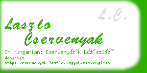 laszlo cservenyak business card